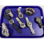 A Small Collection of Modern Gent's Wristwatches, including Sekonda Tachymetre, Accurist, Rotary,