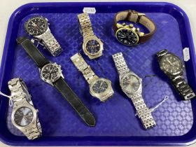 A Small Collection of Modern Gent's Wristwatches, including Sekonda Tachymetre, Accurist, Rotary,