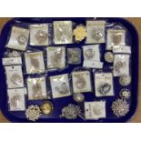 Assorted Modern Costume Brooches, including imitation pearl, cameo style etc :- One Tray