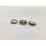 A 9ct Gold Knot Style Ring, of openwork design (finger size P), another similar 9ct gold ring (