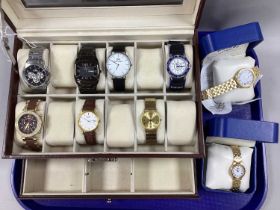 Modern Gent's Wristwatches, including Sheffield Wednesday, Umbro, Pulsar, etc, contained in a fitted