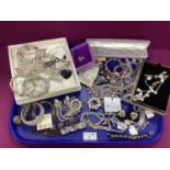 A Mixed Lot of Assorted Costume Jewellery, including diamanté brooches, bangles, earrings, hair