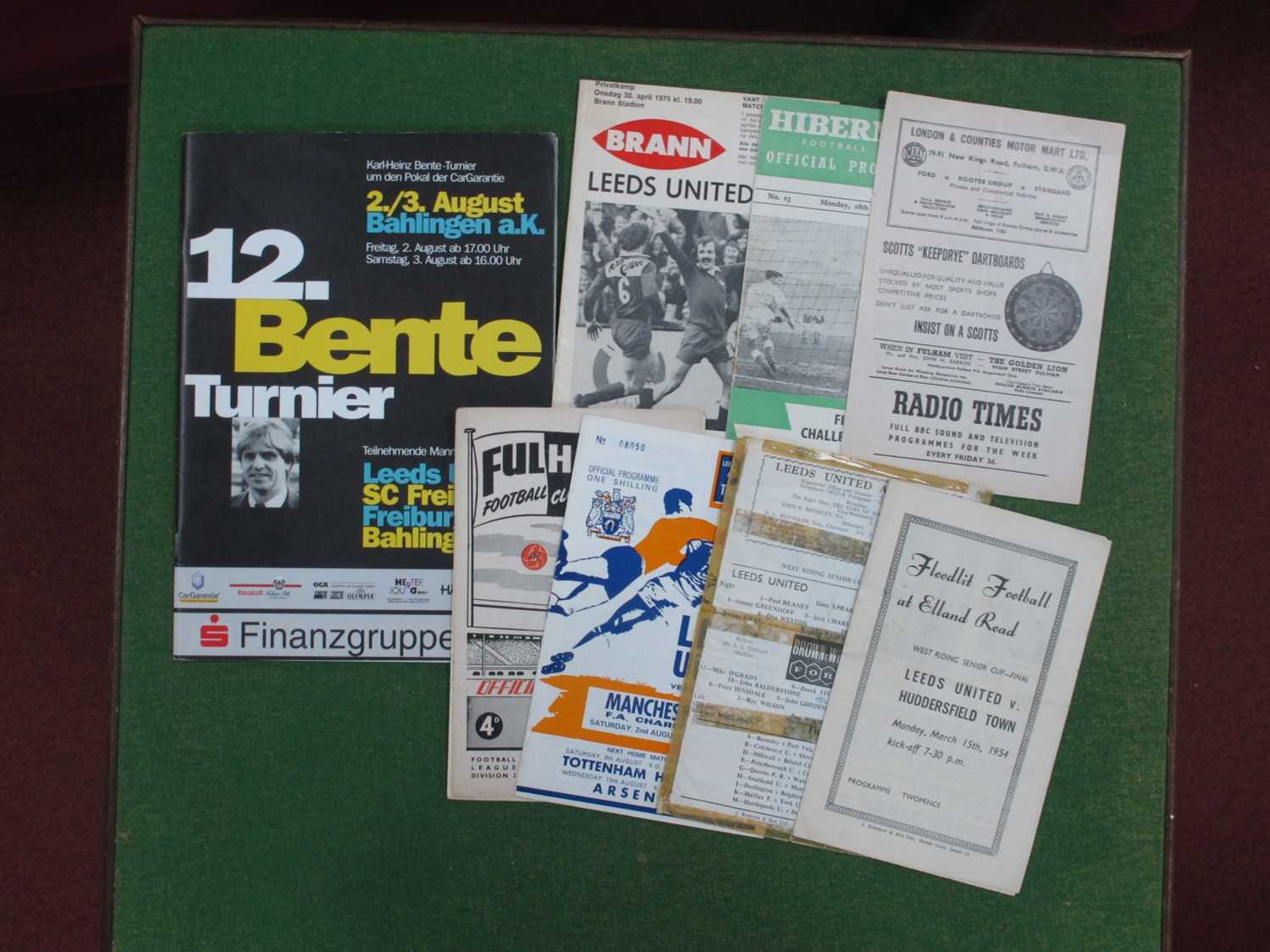 Leeds United Programmes, 53-4 v. Huddersfield - West Riding Cup, plus 60's issue (selotaped). 1969