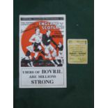 1934 England v. Scotland Football Ticket, (minor cut corners) and Programme, (rusty staples removed)