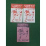 Rotherham United Home Programmes, 1951-2 v. Doncaster, 52-3 v. Leicester, 53-4 v. Swansea (3).