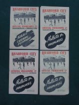 Bradford City 1948-9 Programmes v. Gateshead, Wrexham, Tranmere, Mansfield. (4).
