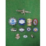 Huddersfield Town Enamelled Badges (x 5), including two supporters club. Arsenal supporters club,