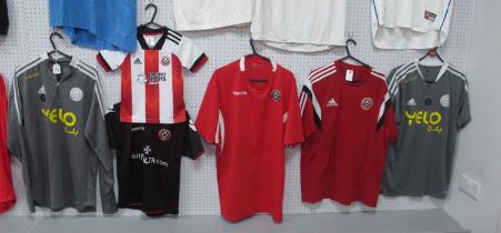 Sheffield United Adidas Grey Shirt, with 'Yelo' logo size M, similar long sleeve with zip collar,