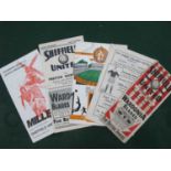 Sheffield United Programmes, 1945-6 v. Stoke, 47-8 v. Preston (writing on face), 49-50 at Wolves -