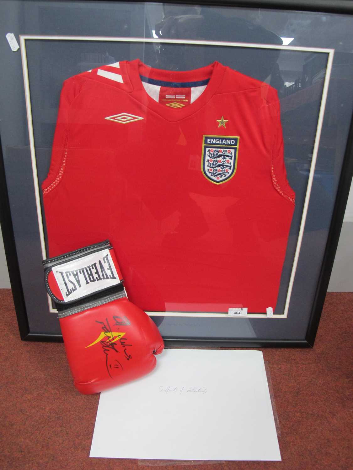 Frank Bruno Autograph, black marker pen signed (unverified) on an Everlast right-handed boxing