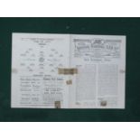 1924-25 Arsenal v. Sheffield United Four Page Football Programme, dated September 20th, 1924 (tape