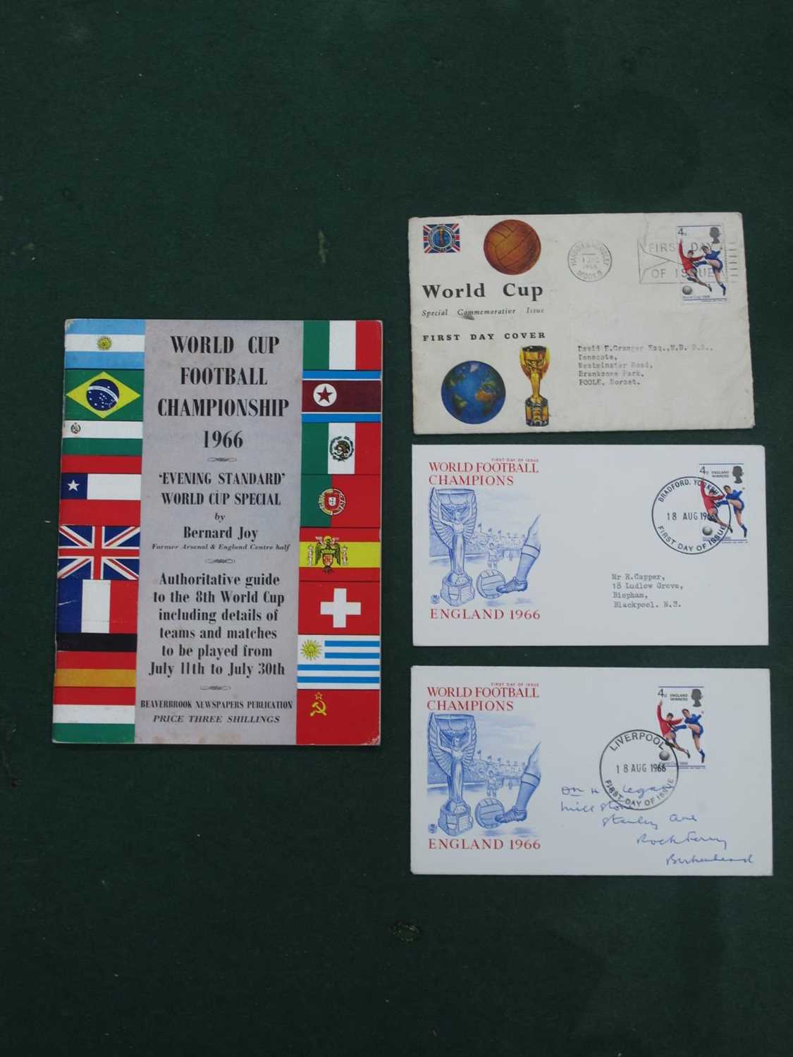 1966 World Cup - World Football Champions F.D.C's, 18th August Bradford stamps (x 2) and 1st June.