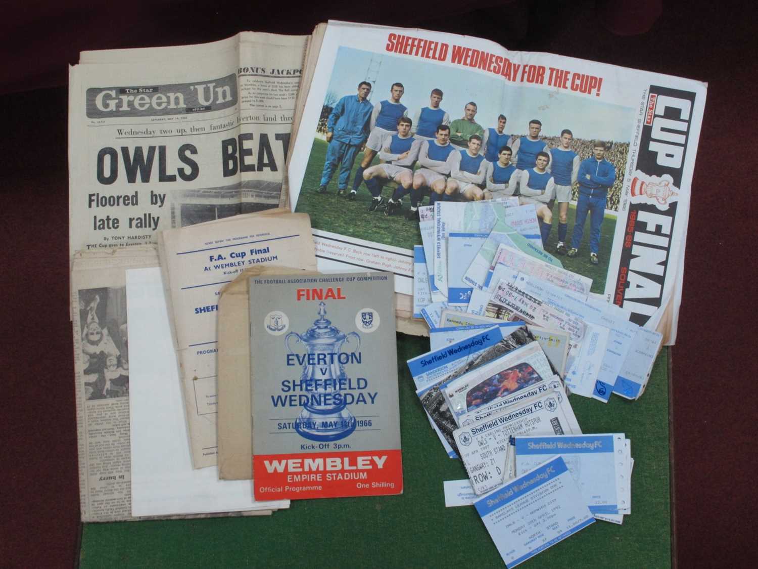 Sheffield Wednesday 1966 F.A Cup Final Railway Hand Bill, programme, newspaper related. 1967