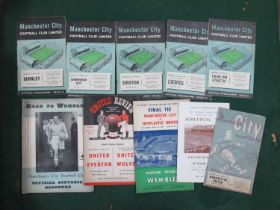 Manchester City 1954-5 Programmes v. Manchester United Home and Away, F.A Cup Final, semi-final