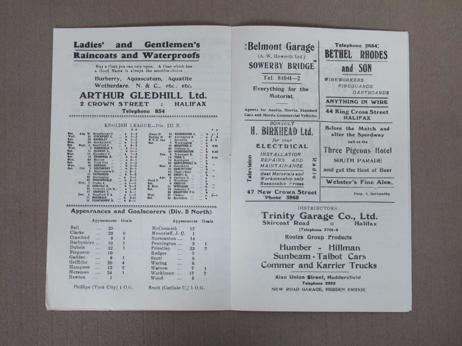 1946-7 Bradford City v. Doncaster Rovers Four Page Programme, no year January 15th Halifax Town v. - Bild 5 aus 9