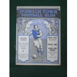 1938-39 Ipswich Town v. Queens Park Rangers Programme, dated April 10th, 1939, (staples removed