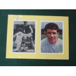 Leeds United - Billy Bremner and Johnny Giles Autographs, (unverified) each blue ink signed on an