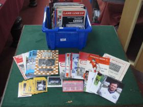 Leeds United Player Cards Programmes including 1955-6 at Bristol City, play-off final, 73-4