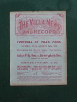 1909 Aston Villa v. Bradford City Programme, for the First Division Fixture, dated 23rd October 1909