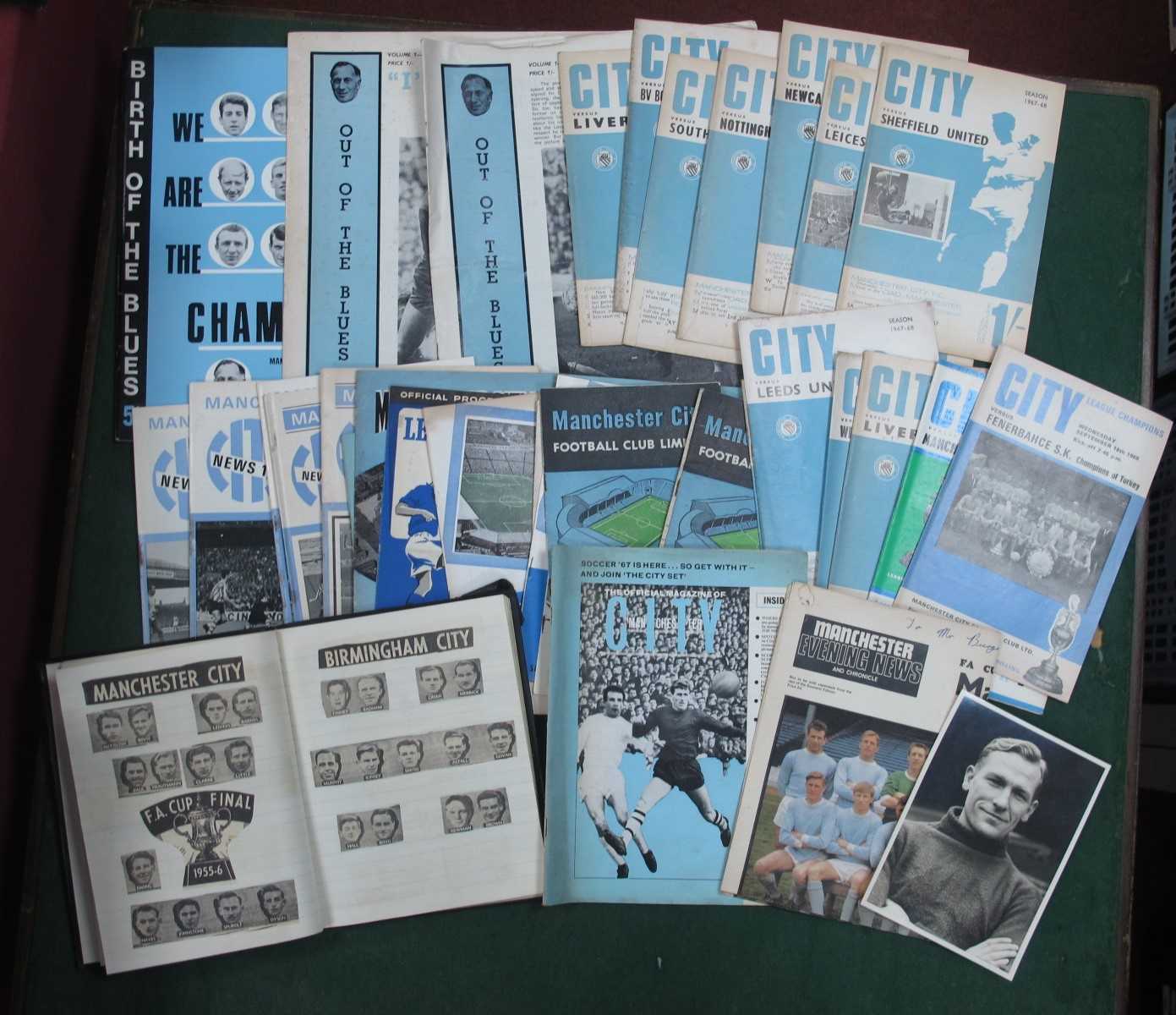 Manchester City Programmes 1957 and Later, including v. Bremen 1957. Birth of the Blues. Out of