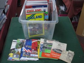 England Home and Away Football Programmes, mainly 1960s and later, but earlier noticed, over forty