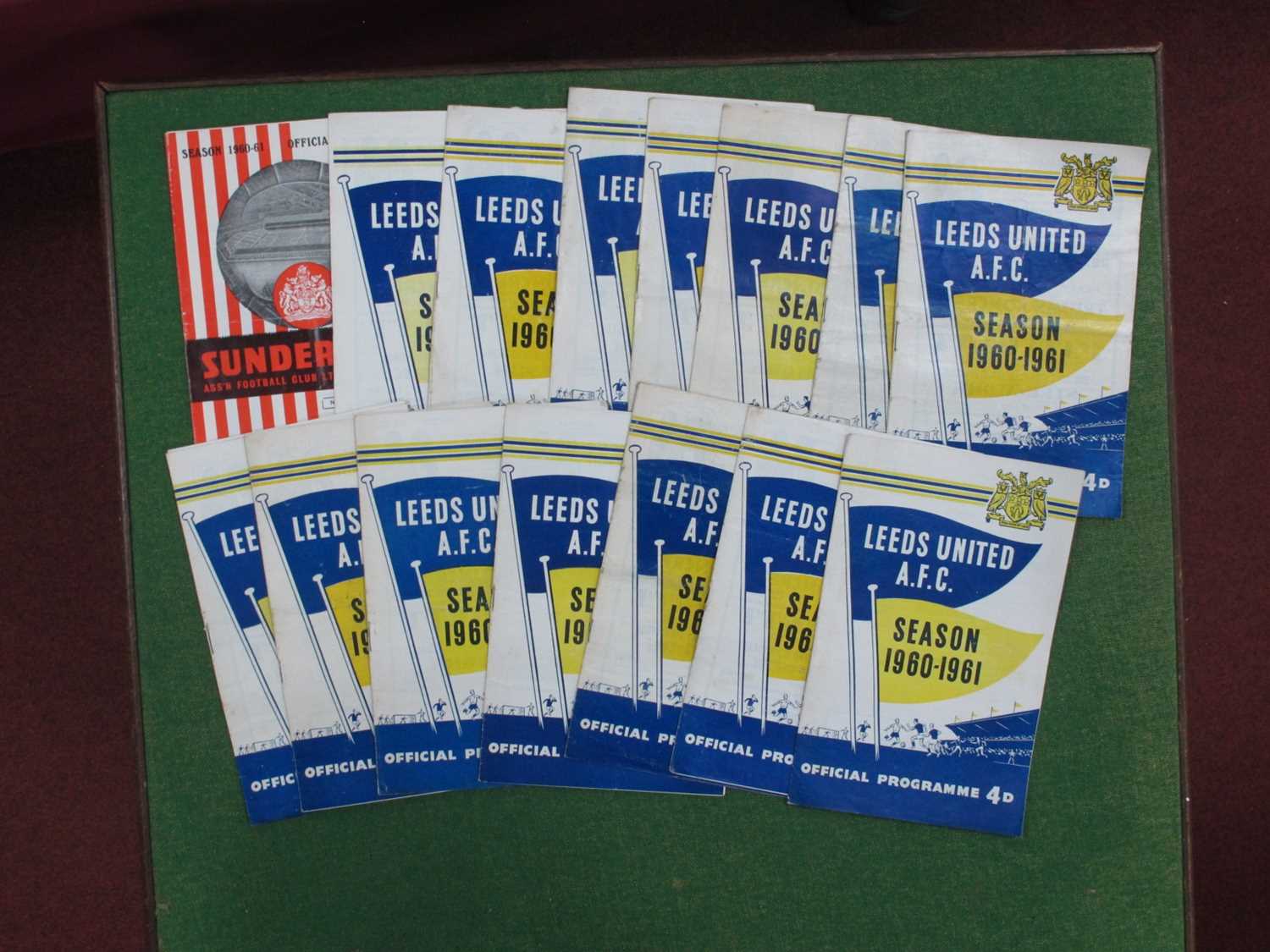 Leeds United Programmes 1960-1, fourteen home issues and away at Sunderland (15). This lot does