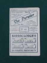 Bradford City 1934-5 Programme v. Norwich City, for the Division 2 game, dated 10th November 1934 (