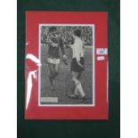 George Best Autograph, (unverified) blue ink signed on an image of him shaking hands with an