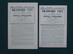 Bradford City 1946-7 Programmes v. Doncaster Rovers, Oldham (2).