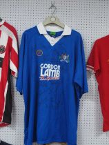 Chesterfield 'Sport Leisure' Blue Home Shirt, circa early 2000's bearing 'Gordon Lamb' logo, Maybury