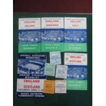 1959 England v. Scotland, Italy, Sweden, Ireland, football programme and ticket from each game, an