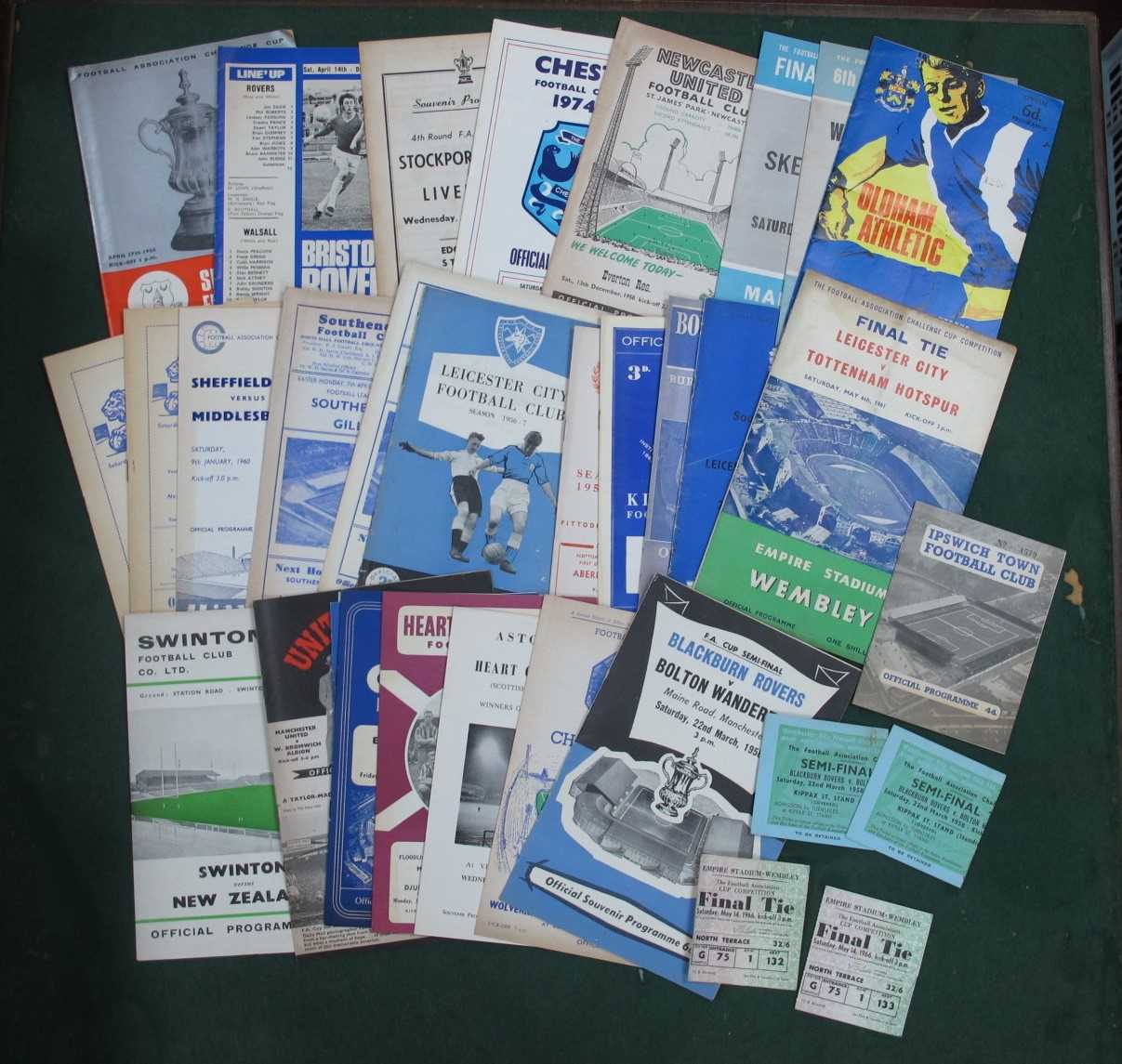 1958 F.A Cup Semi Programme at Maine Road plus Two Tickets, Manchester United v. West Brom,