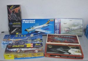 Seven Plastic Model Kits by Monogram, Renwal, Lindberg, Revell and other to include Renwal 1:32 Anti