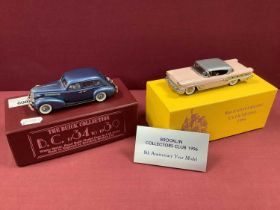 Two Brooklin Models 1:43rd Scale White Metal Model Cars. #B.C.006 1937 Buick Special Plain Back 4-