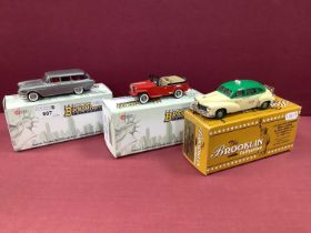 Three Brooklin Models 1:43rd Scale White Metal Model Vehicles comprising of #BRK.89B Checker New