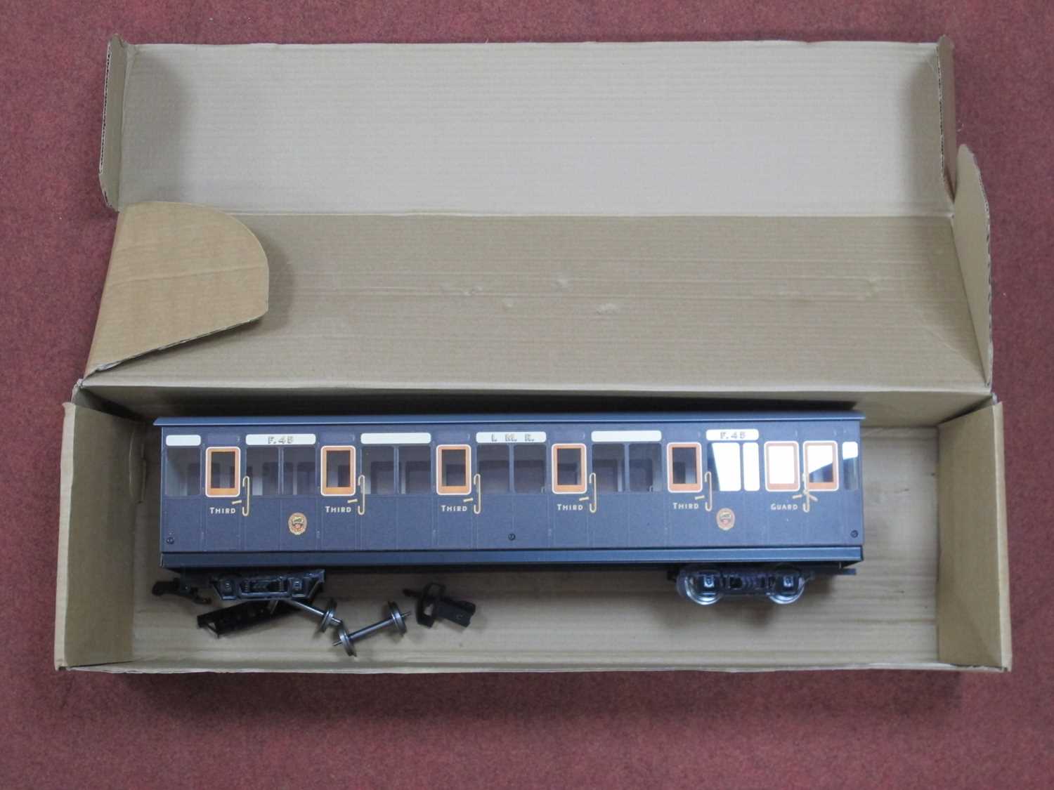 A Stuart Coaches "G" Gauge "Isle of Man", all 3rd/Brake Bogie Coach, I.M.R Brown livery R/No F.45-