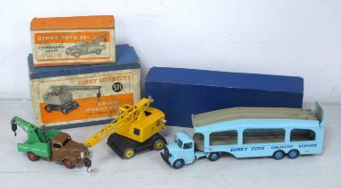 Three Original Dinky Toys, including No 25 x breakdown lorry, No 571 Coles mobile cane and car