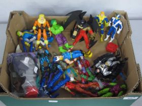 Nineteen Circa 1990's Marvel Plastic Action Figures by Toy Biz to include Green Goblin, Bat Man, The
