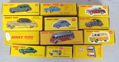 Eleven Atlas Editions Modern Reissue 'Dinky' Diecast Model Vehicles, to include #2623 Swiss Postal