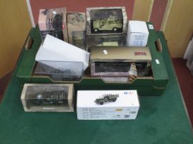 Thirteen Diecast and Plastic Model Military Vehicles by Atlas Editions, Hachette and other to