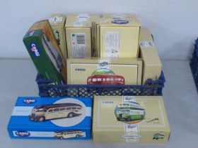 Eleven Diecast Model Buses by Corgi, to include #97315 Guy Arab Utility Bus 'London Transport', #