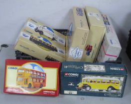 Twelve Diecast Model Buses by Corgi to include #97067 Routemasters In Exile 'The Midlands', #97076