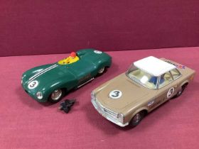 Two Vintage 1:32 Scalextric Slot Cars, to include #C-32 Mercedes 250 SL 'Made in Spain' race tuned