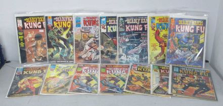 Fourteen 'The Deadly Hands of Kung Fu' Comics by Curtis, to include; #14 special issue Bruce Lee '