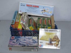 A Quantity of Mostly Unassembled Plastic Model Kits and "OO" Gauge Lineside Accessories, by