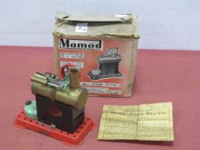 A Mamod Minor No 1 Steam Engine, used, missing small parts but correct burner in tact, boxed with