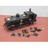 A Gauge One/10mm Class 57xx 0-6-0 Brass Kit Built Pannier Tank Steam Locomotive, BR black with R/