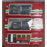 Three L.G.B "G" Gauge Boxed Items of Rolling Stock, comprising two Ref No 40830 "RHB" 8140 tank