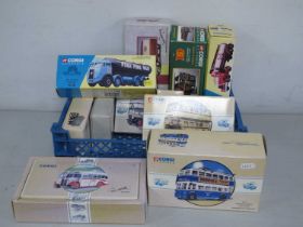 Eleven Boxed Diecast Model Vehicles by Corgi to include #97827 Daimler CWA6 Utility - Sheffield