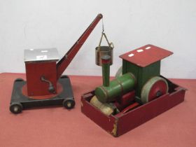 Three Home Made Wooden/Metal Toys for The 1s Half of the XX Century, including a steam roller and